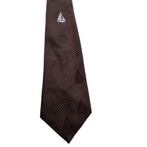 Vintage Bellagio by Damon Mens Tie Sailboat Coastal Pattern Necktie Nautical
